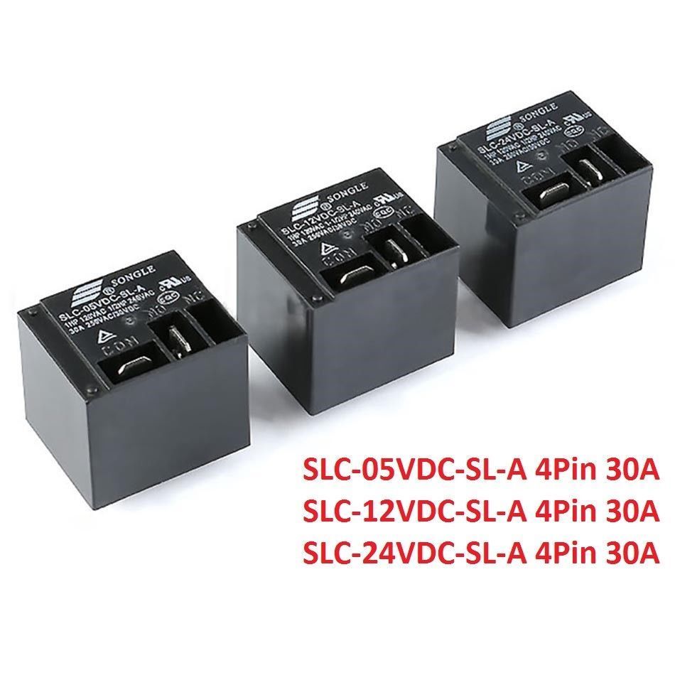 4-Pin Mini Power Relay SLC-05V 12V 24V 30A T91Relays PCB