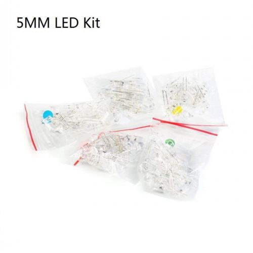 5MM LED Clear/ Red Green Yellow Blue White Emitting Diode Assortment Kits 100PC