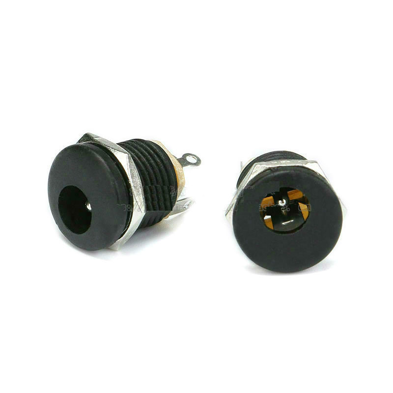 DC-022 DC Power Socket  5.5-2.1/2.5MM Circular Thread with Nut