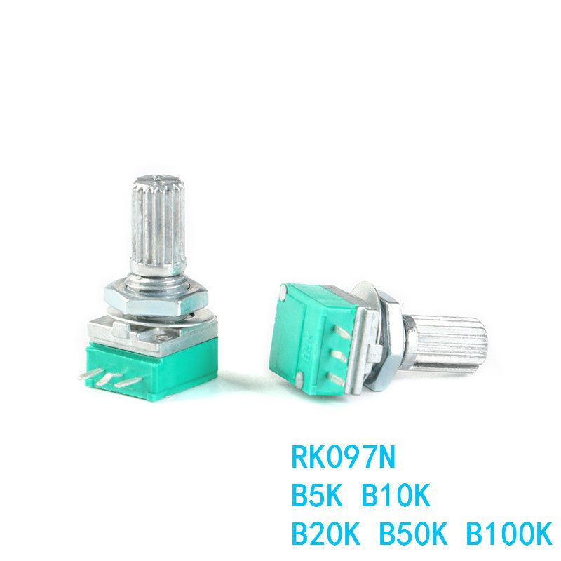 RK097N Single Potentiometer B5K B10K B20K B50K B100K Audio Amplifier Sealed Potentiometer 3Pin  lot(10 pcs)