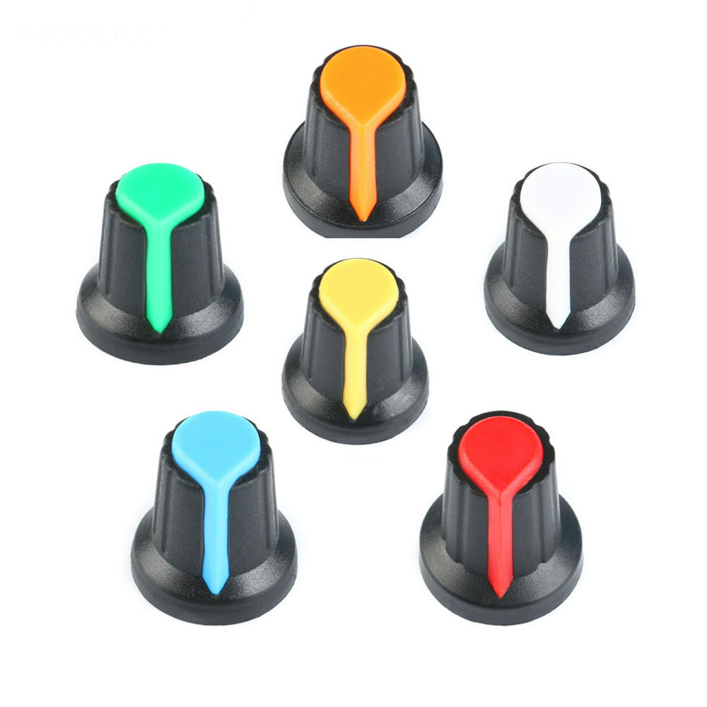 WH148 Potentiometer knob Cap AG2 Plastic Knob For Diameter 6mm Plum Handle Yellow Orange Blue White Red Green A-2 lot(10 pcs)