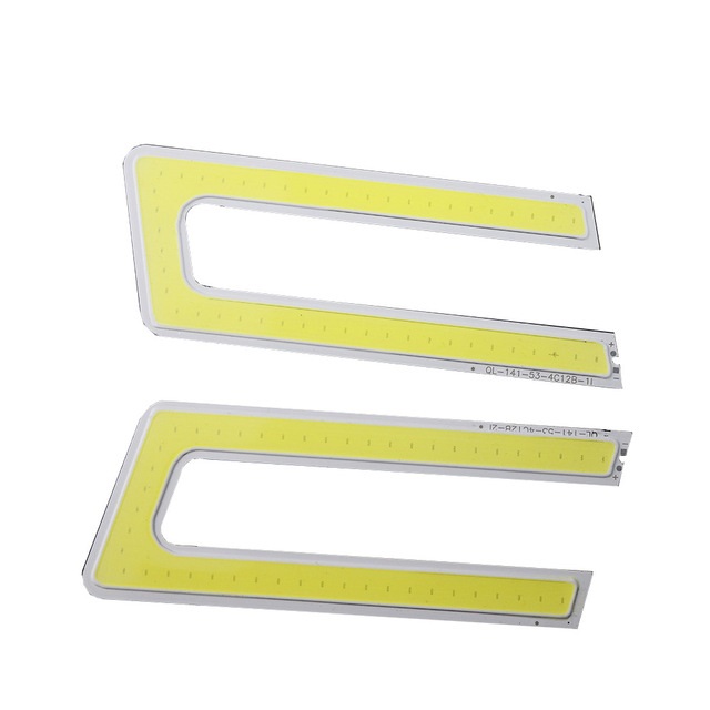 5W U Shape DRL COB LED Panel Strip Light 132*53mm DC 12V 400mA White 6500K