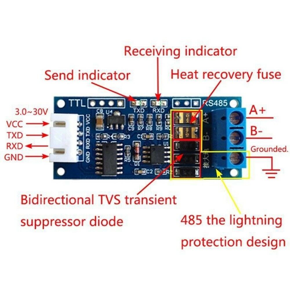 TTL to RS485 Converter Module 3.3V/5.0V Hardware Auto Control for Arduino AVR CG