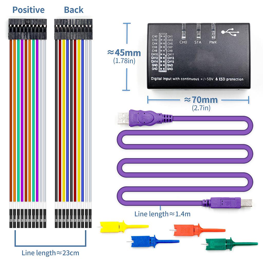 USB 100MHz 16Ch Logic Analyzer for ARM FPGA