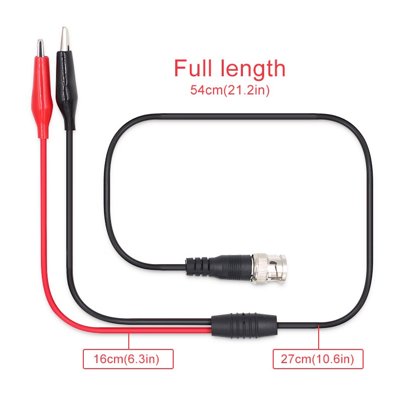 P1011 BNC Q9 Male Plug to Dual Alligator Clip Oscilloscope Test Probe Lead Cable