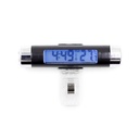 2 in1 Car Digital LCD Temperature Thermometer Automotive Blue Backlight Clock with Clip