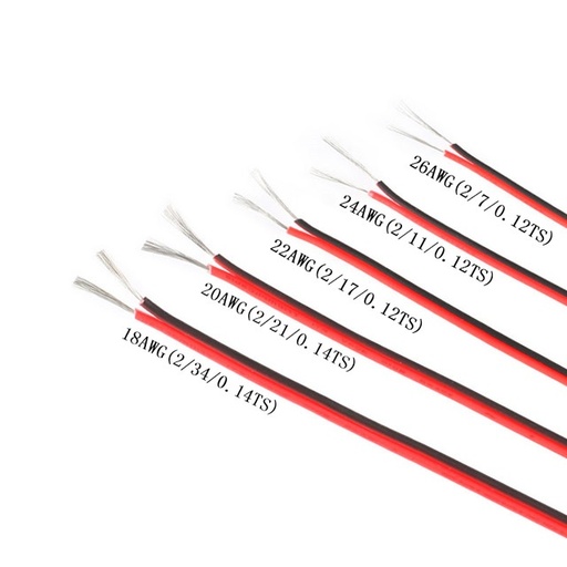 10 Meters 18/20/22/24/26 Gauge AWG Electrical Wire Tinned Copper Insulated PVC Extension LED Strip Cable Red Black Wire