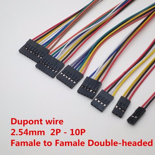 DUPONT LINE Female To Female Pitch 2.54mm 20cm Double Head lot(10 pcs)