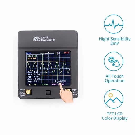 DSO112A 0-2MHz Analog Bandwidth 5MS Sampling Rate Mini Digital Oscilloscope