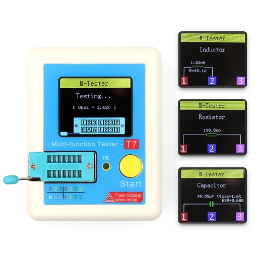 LCR-T7 TFT Diode Triode Capacitance Meter LCR ESR Meter NPN PNP IR Multifunction Transistor Tester